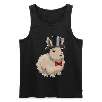 Lapin Groom Top Cylinder Mariage - Débardeur bio Premium Homme - noir - Devant - Michal (187cm)