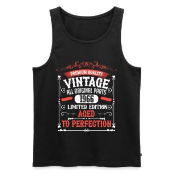 1966 Année de naissance Né Anniversaire Vintage - Débardeur bio Premium Homme - noir - Devant - Michal (187cm)