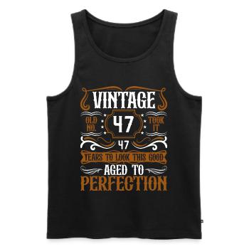 47e anniversaire Vintage Rétro - Débardeur bio Premium Homme - noir - Devant - Michal (187cm)