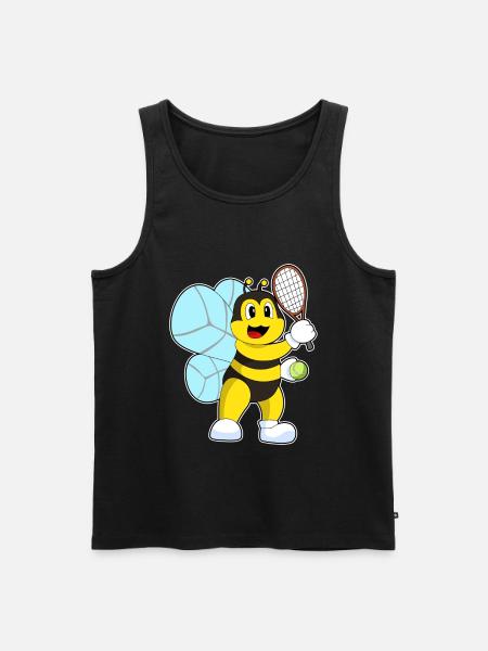 Bee Tennis Racket Sport - Men's Premium Organic Tank Top - black