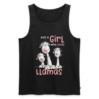 Just A Girl Who Loves Llamas Spruch - Männer Premium Bio Tank Top - Schwarz - Vorne - AI Model Male 178 light (178cm)