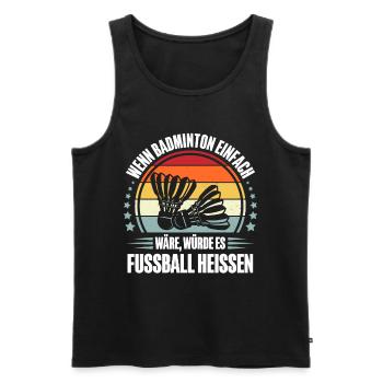 Badminton - Männer Premium Bio Tank Top - Schwarz - Vorne - Michal (187cm)