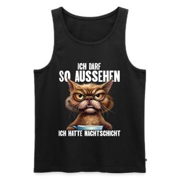 Ich Darf So Aussehen Ich Hatte Nachtschicht - Männer Premium Bio Tank Top - Schwarz - Vorne - Michal (187cm)