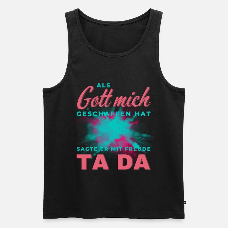 Bunter Schrift-Splash TA DA - Männer Premium Bio Tank Top - Schwarz