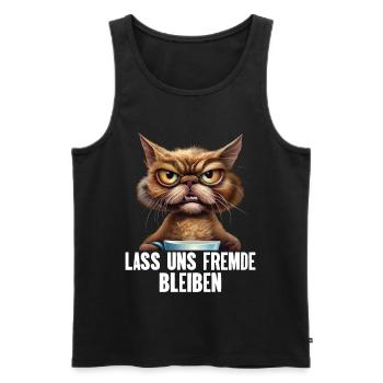 Lass Uns Fremde Bleiben - Männer Premium Bio Tank Top - Schwarz - Vorne - Michal (187cm)