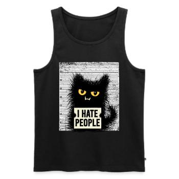Criminal cat with saying I hate people cats - Men's Premium Organic Tank Top - black - Front - Michal (187cm)