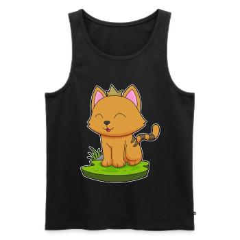 Cat Crown - Men's Premium Organic Tank Top - black - Front - Michal (187cm)