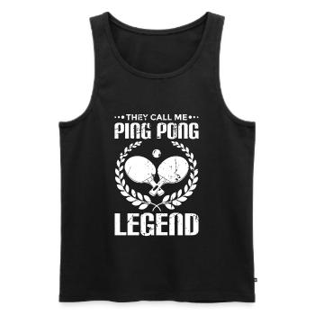 Tischtennisspieler Spruch - Männer Premium Bio Tank Top - Schwarz - Vorne - Michal (187cm)