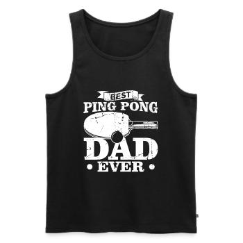 Papa tennis de table - Débardeur bio Premium Homme - noir - Devant - Michal (187cm)