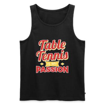 Tischtennis Motivation - Männer Premium Bio Tank Top - Schwarz - Vorne - Michal (187cm)