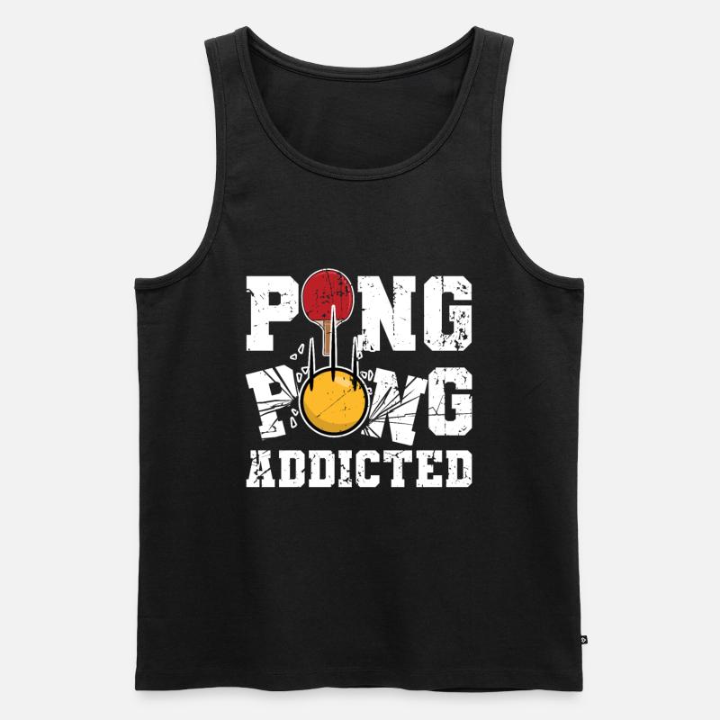 Lustiger Ping Pong Spruch - Männer Premium Bio Tank Top - Schwarz