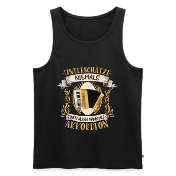 Akkordeon Musiker Volksmusik Quetschn Geschenk - Männer Premium Bio Tank Top - Schwarz - Vorne - AI Model Male 178 light (178cm)