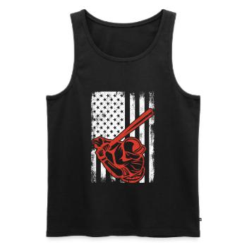 Patriotischer Baseballspieler - Männer Premium Bio Tank Top - Schwarz - Vorne - Michal (187cm)