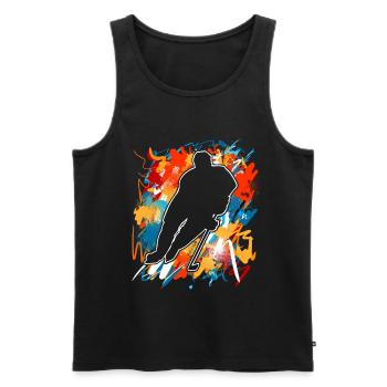 Eishockey  - Men's Premium Organic Tank Top - black - Front - Michal (187cm)