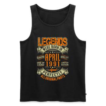 1991 April Geburtstag Legende - Männer Premium Bio Tank Top - Schwarz - Vorne - Michal (187cm)