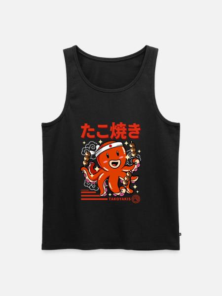 Japan Takoyaki Octopus Kanji - Men's Premium Organic Tank Top - black