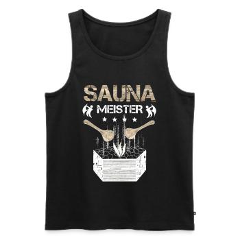 Sauna Meister - Männer Premium Bio Tank Top - Schwarz - Vorne - Michal (187cm)
