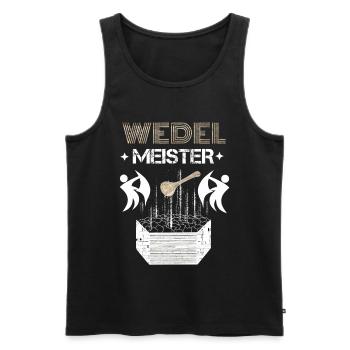 Sauna Wedel Meister - Männer Premium Bio Tank Top - Schwarz - Vorne - Michal (187cm)