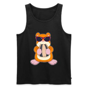 Hamster Seeds - Men's Premium Organic Tank Top - black - Front - Michal (187cm)