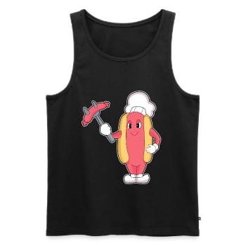 Hotdog Koch Grillgabel Kochen - Männer Premium Bio Tank Top - Schwarz - Vorne - Michal (187cm)