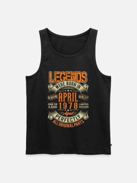 1978 April Birthday Legend - Men's Premium Organic Tank Top - black