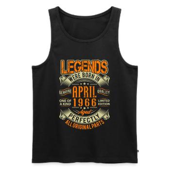 1966 April Geburtstag Legende - Männer Premium Bio Tank Top - Schwarz - Vorne - Michal (187cm)