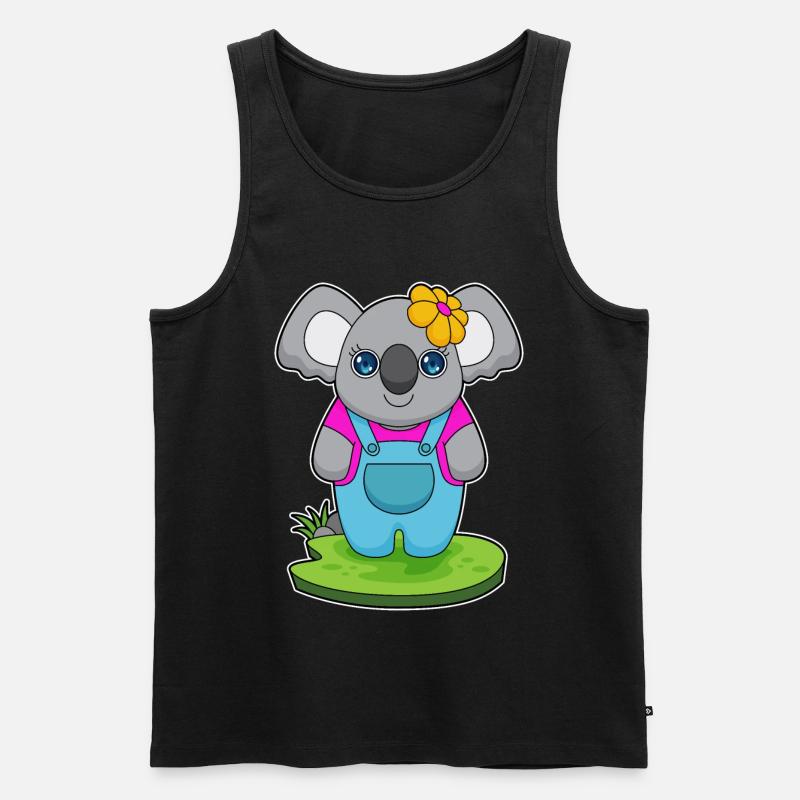 Koala Blume - Männer Premium Bio Tank Top - Schwarz