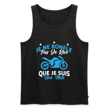 Je Ne Ronfle Pas Je Rêve Que Je Suis Une Moto - Débardeur bio Premium Homme - noir - Devant - Michal (187cm)