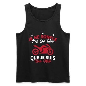 Je Ne Ronfle Pas Je Rêve Que Je Suis Une Moto - Débardeur bio Premium Homme - noir - Devant - Michal (187cm)
