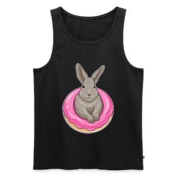 Beignet de lapin - Débardeur bio Premium Homme - noir - Devant - AI Model Male 178 light (178cm)