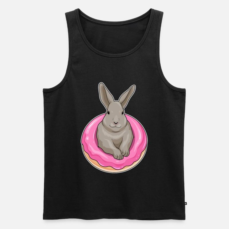 Hase Donut - Männer Premium Bio Tank Top - Schwarz