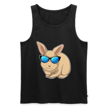 Lunettes de soleil Lapin - Débardeur bio Premium Homme - noir - Devant - AI Model Male 178 light (178cm)