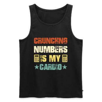 Crunching Numbers ist mein Cardio Accounting Vintage - Männer Premium Bio Tank Top - Schwarz - Vorne - AI Model Male 178 light (178cm)