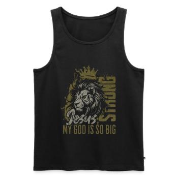 Lion's Crown Jesus Great Faith - Men's Premium Organic Tank Top - black - Front - Michal (187cm)