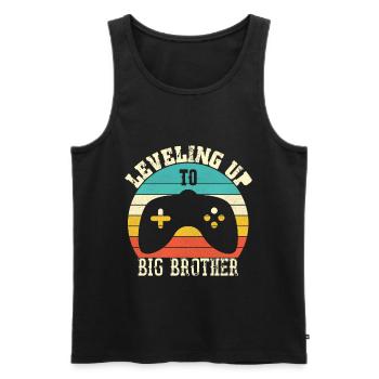 Leveling up to Big Brother - Men's Premium Organic Tank Top - black - Front - AI Model Male 178 light (178cm)