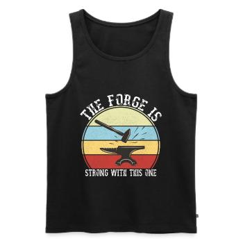The Forge Is Strong With This One Blacksmith - Men's Premium Organic Tank Top - black - Front - AI Model Male 178 light (178cm)