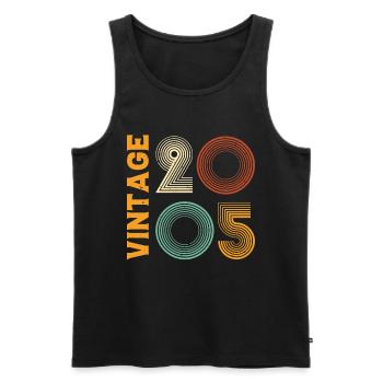 Vintage 2005 Retro Cooles Jubiläumsgeschenk - Männer Premium Bio Tank Top - Schwarz - Vorne - AI Model Male 178 light (178cm)