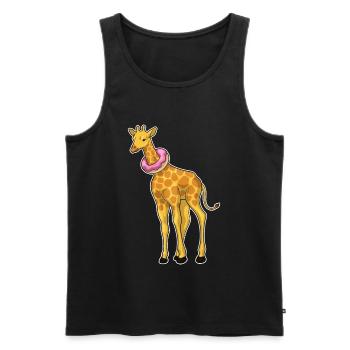 Giraffe Donut - Men's Premium Organic Tank Top - black - Front - Michal (187cm)