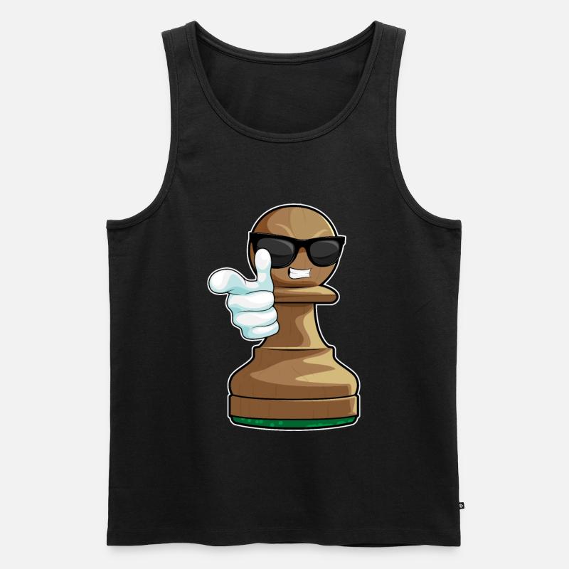 Schachfigur Bauer Schach - Männer Premium Bio Tank Top - Schwarz