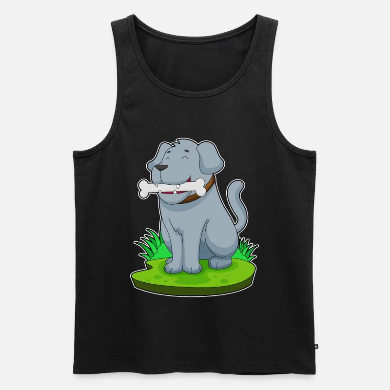 Hund Knochen - Männer Premium Bio Tank Top - Schwarz