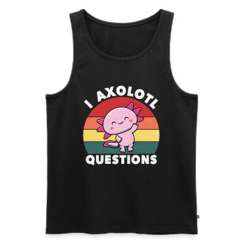 I Axolotl Fragen süßer Axolotl - Männer Premium Bio Tank Top - Schwarz - Vorne - Michal (187cm)