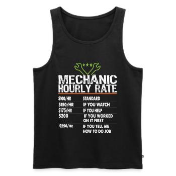 Mécanicien taux horaire Mécanicien Travailleurs de la mécanique Taux de main-d’œuvre - Débardeur bio Premium Homme - noir - Devant - Michal (187cm)