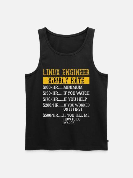 Linux Engineer Stundensatz Mechaniker Arbeitsrate - Männer Premium Bio Tank Top - Schwarz