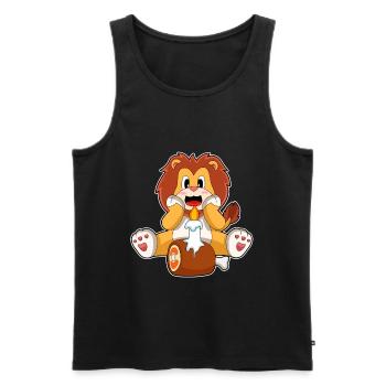 Bougie d’anniversaire du Lion - Débardeur bio Premium Homme - noir - Devant - Michal (187cm)
