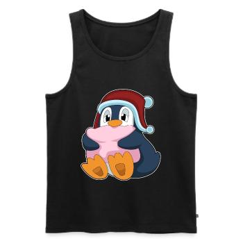 Pinguin Schlafen Kissen - Männer Premium Bio Tank Top - Schwarz - Vorne - Michal (187cm)