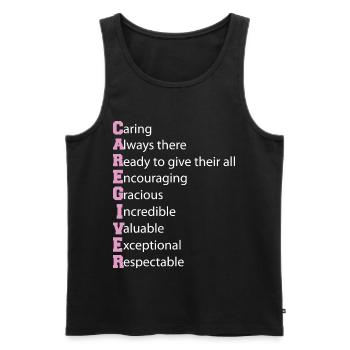 Caregiver Definition Elderly Caregiving Carer - Men's Premium Organic Tank Top - black - Front - AI Model Male 178 light (178cm)
