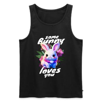 Le lapin de Pâques doux vous apporte de l’amour - Débardeur bio Premium Homme - noir - Devant - AI Model Male 178 light (178cm)