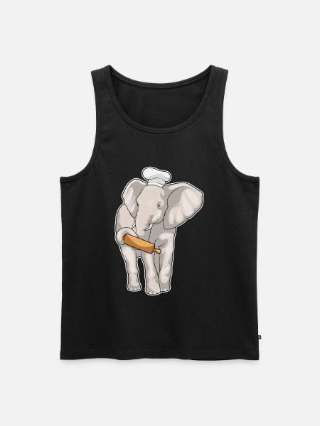 Elephant Baker Rolling Pin Baking - Men's Premium Organic Tank Top - black