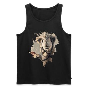 Camel - Men's Premium Organic Tank Top - black - Front - AI Model Male 178 light (178cm)