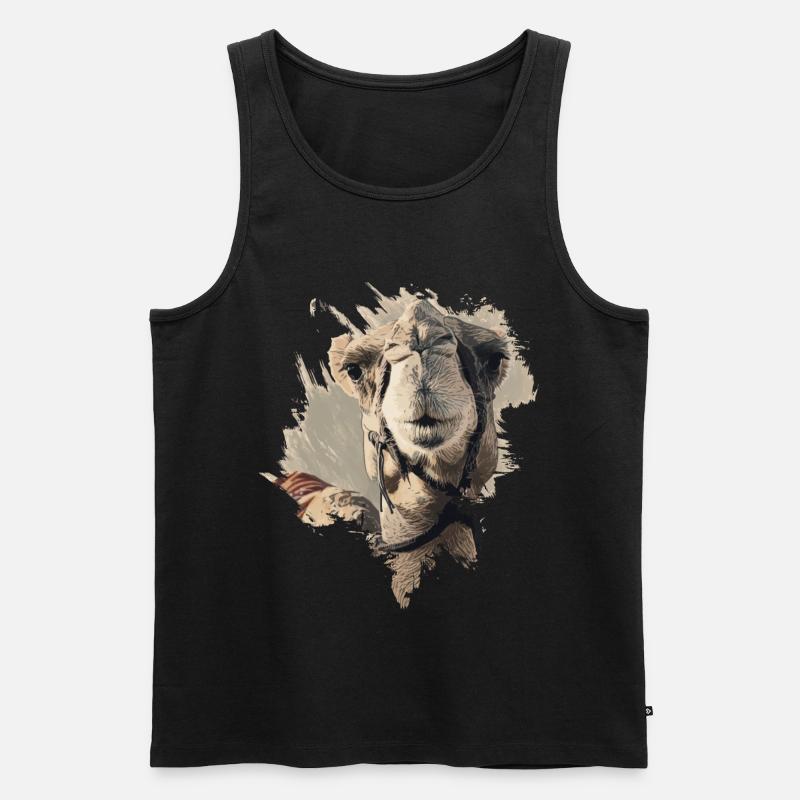 Kamelkopf Kamel - Männer Premium Bio Tank Top - Schwarz